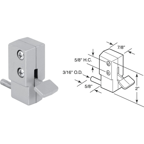 Defender Security Aluminum Step-On Patio Door Lock U 9877