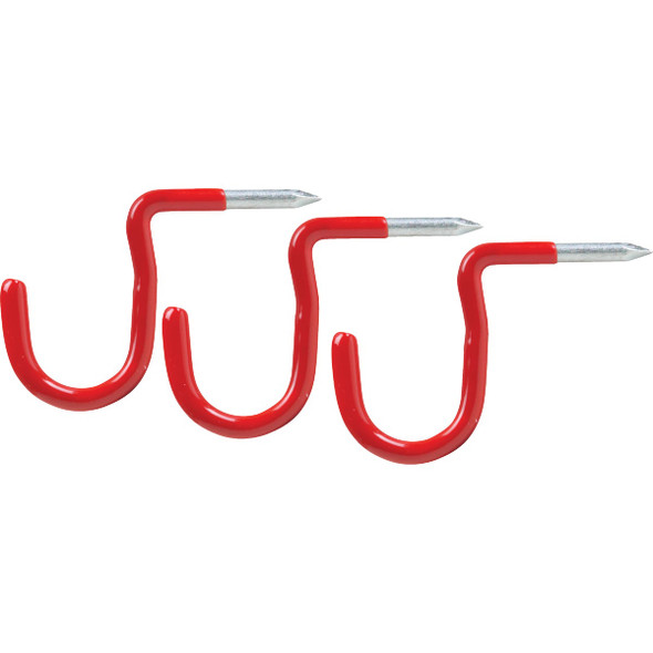 Hammer-In Vinyl Coated Red Storage Hook (3-Pack) 215201