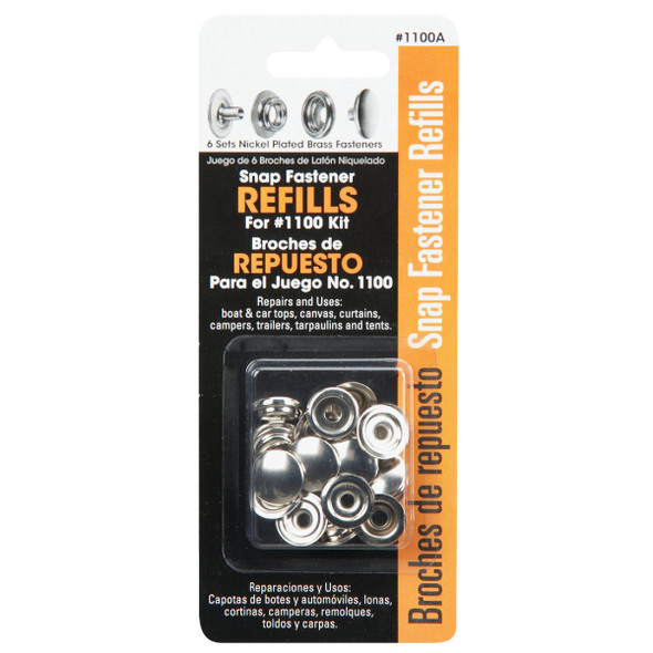 Lord & Hodge Metal Canvas to Canvas Snap Fastener Refill for Canvas (6 Ct.) 1100A 705187