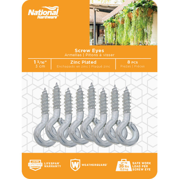 National Hardware #210 Zinc Small Screw Eye (8 Ct.)
