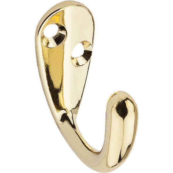 National Hardware Brass Single Clothes Hook (2-Pack) N199-182