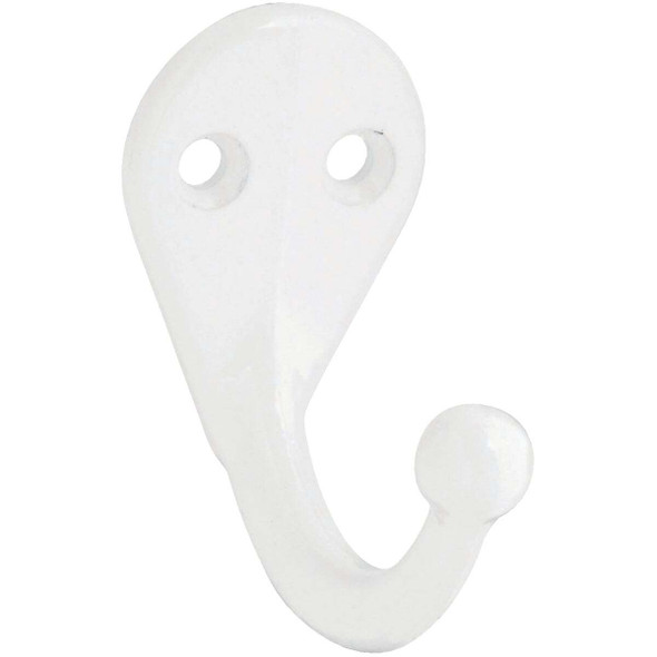 National Hardware White Single Cloth Wardrobe Hook, 2 per Card N248-377
