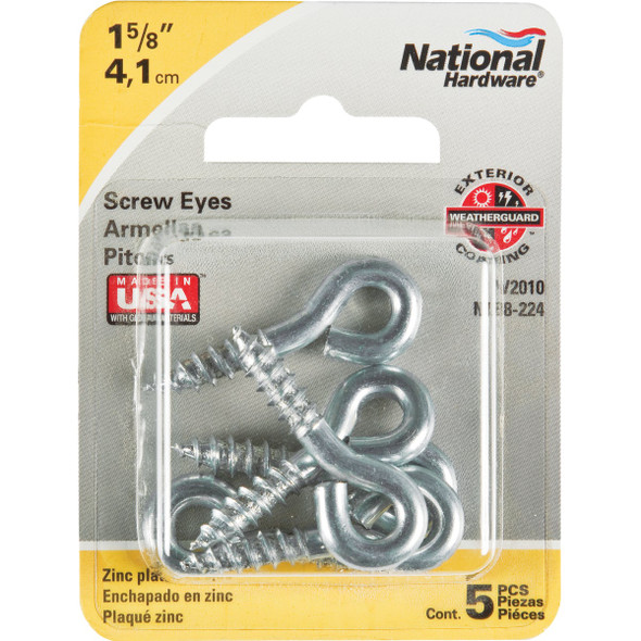 National Hardware #206 Zinc Small Screw Eye (5 Ct.)