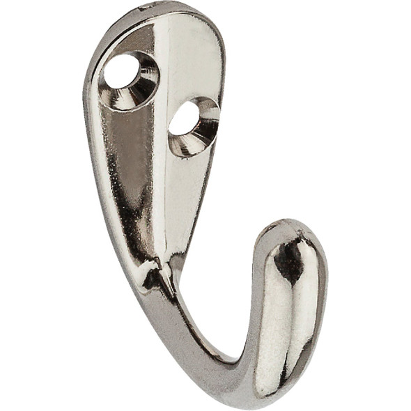 National Hardware Nickel Single Clothes Hook (2-Pack) N199-190