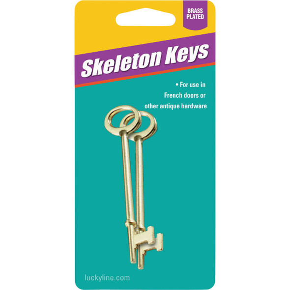 Lucky Line Zinc Skeleton Key, (2-Pack) 87002