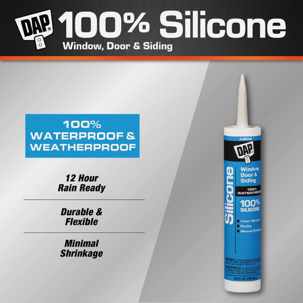 DAP 9.8 Oz. Window, Door & Siding Silicone Sealant, Almond 7079808649 799639