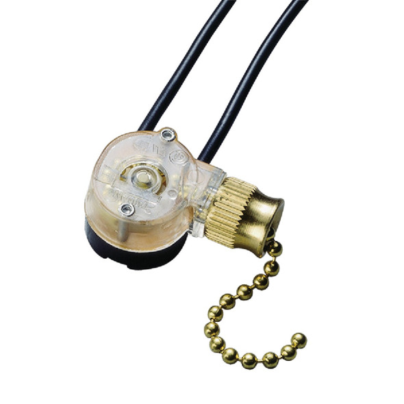 Gardner Bender SPST 72 In. Cord Single Throw Brass Pull Chain Switch GSW-32