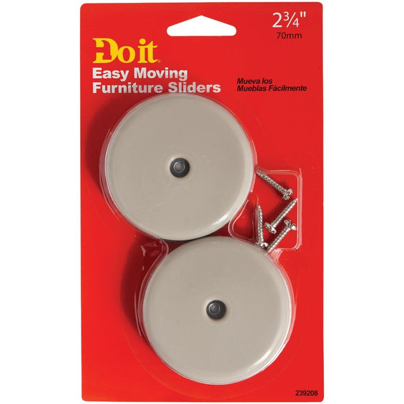 Do it 2-3-4 In. Round Adhesive or Screw on Furniture Glide (4-Pack) 239208 239208