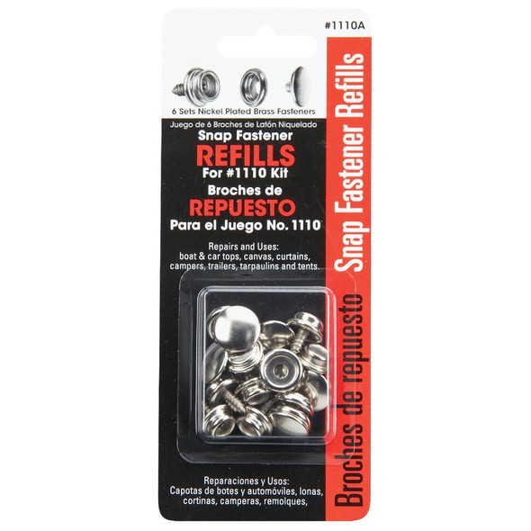 Lord & Hodge Metal Snap Fastener Refill for Canvas to Hard Surface (6 Ct.) 1110A 705217