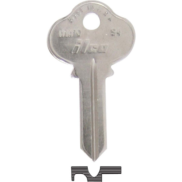 ILCO Sargent Nickel Plated House Key, S4 / 1010 (10-Pack) IAL4105814B