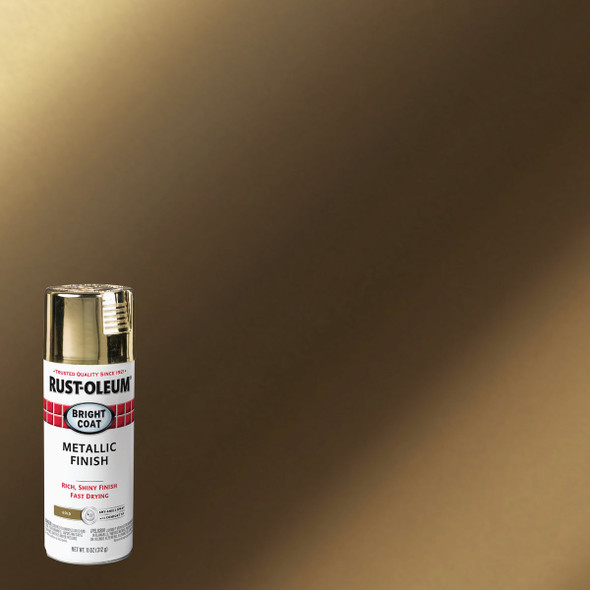 Rust-Oleum Bright Coat Gold Metallic Gloss 11 Oz. Stops Rust Spray Paint 7710830