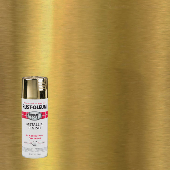 Rust-Oleum Bright Coat Gold Metallic Gloss 11 Oz. Stops Rust Spray Paint 7710830