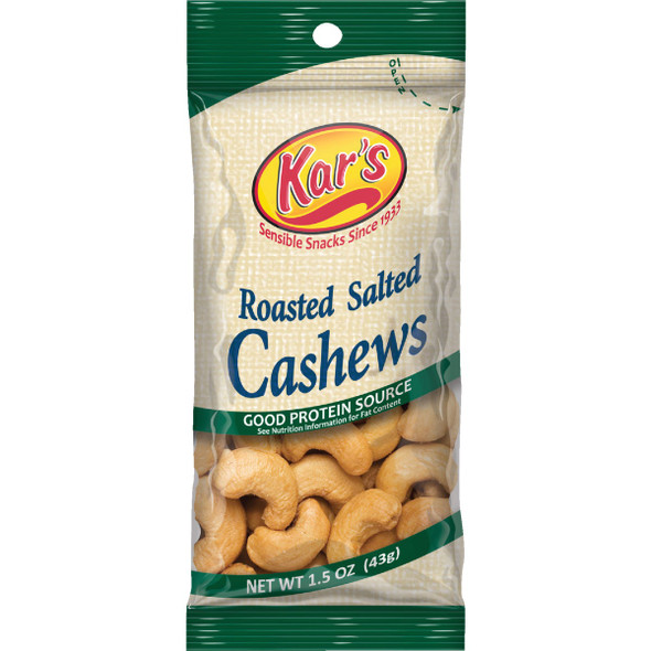 Kar's 1.5 Oz. Salted Cashew Nuts 120627 Pack of 12