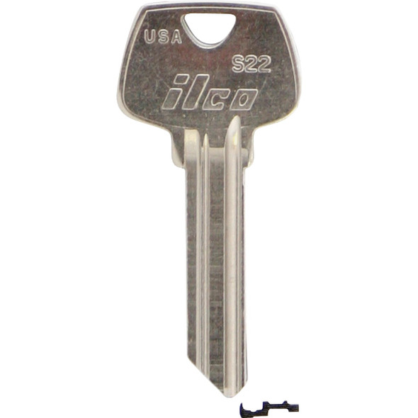 ILCO Sargent Nickel Plated House Key, S22 (10-Pack) IAL5480824B