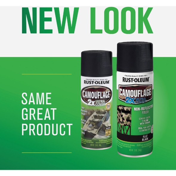 Rust-Oleum Camouflage 2X Ultra Cover 12 Oz. Flat Spray Paint, Black Rust-Oleum Camouflage 2X Ultra Cover 12 Oz. Flat Spray Paint, Black