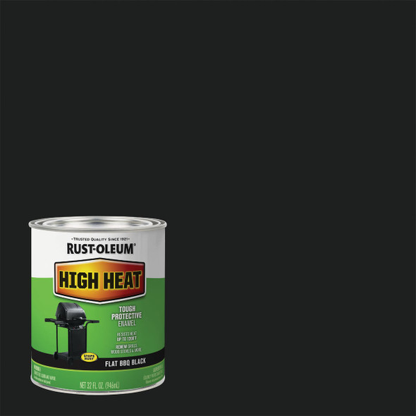 Rust-Oleum Flat High Heat Enamel, BBQ Black, 1 Qt. 7778502