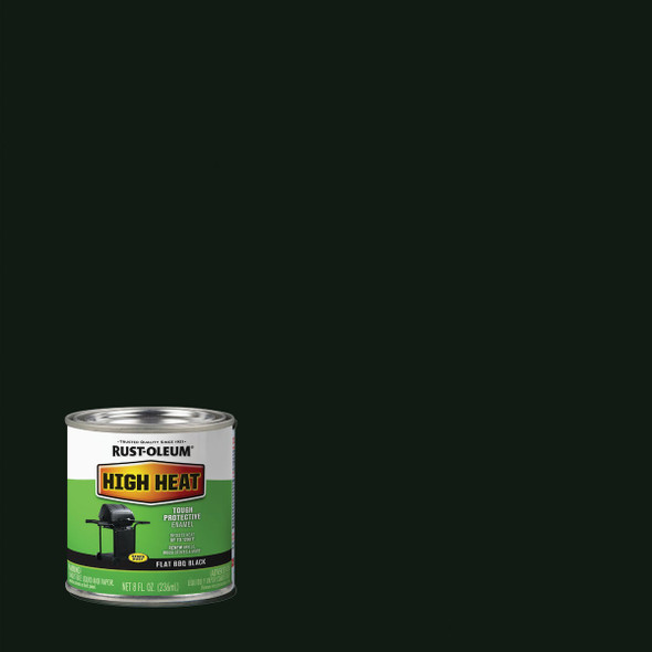 Rust-Oleum Flat High Heat Enamel, BBQ Black, 1/2 Pt. 7778730