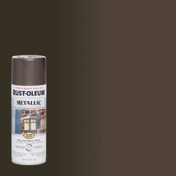 Rust-Oleum Stops Rust 11 Oz. Metallic Satin Spray Paint, Dark Bronze 7272830