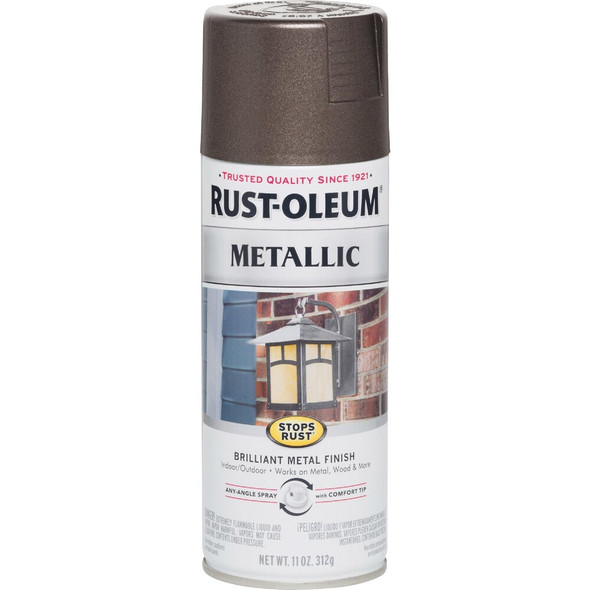 Rust-Oleum Stops Rust 11 Oz. Metallic Satin Spray Paint, Dark Bronze 7272830 782319
