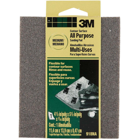 3M 4-1/2 In. x 5-1/2 In. x 3/16 In. General Purpose Sanding Pad, Medium 918DC-NA