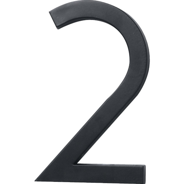 Hy-Ko Architectural Series 6 In. Satin Black House Number Two FM-6/2