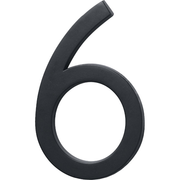 Hy-Ko Architectural Series 6 In. Satin Black House Number Six FM-6/6