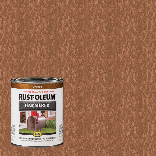 Rust-Oleum Stops Rust Hammered Paint, Copper, 1 Qt. 239074