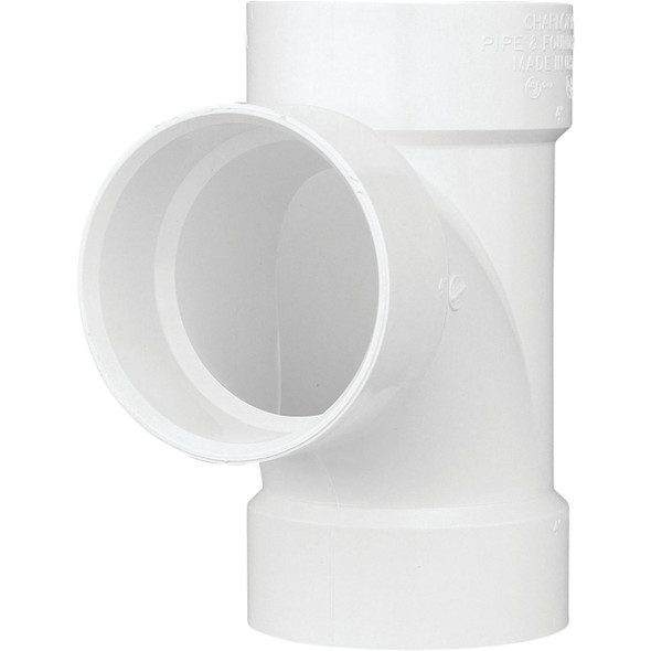 Charlotte Pipe 6 In. Schedule 40 Sanitary PVC Tee PVC 00400  1600HA