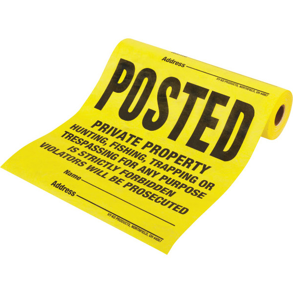 Hy-Ko Tyvek Sign, Posted Legal Private Property (100-Roll) TSR-100 215325