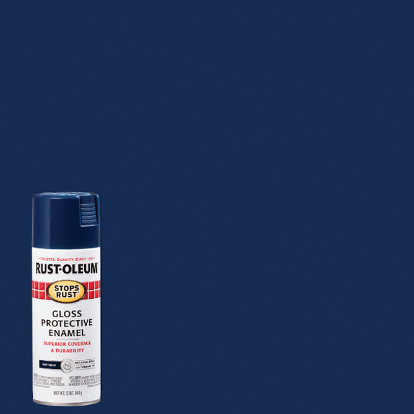 Rust-Oleum Stops Rust Navy Blue Gloss 12 Oz. Anti-Rust Spray Paint 7723830