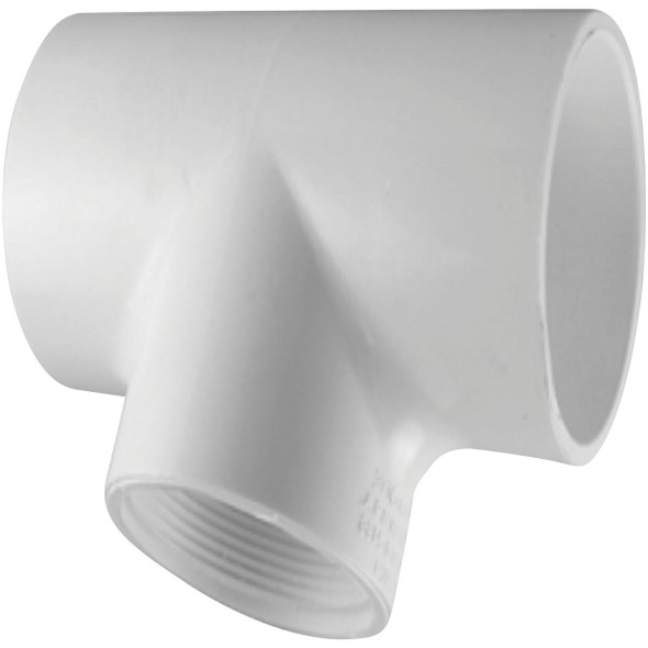 Charlotte Pipe 1 In. Solvent Weld x FIP Schedule 40 PVC Tee PVC 02401  1000HA