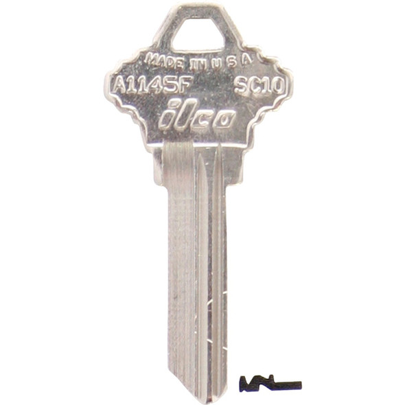 ILCO Schlage Nickel Plated House Key, SC10 / A1145F (10-Pack) IAL4425302B