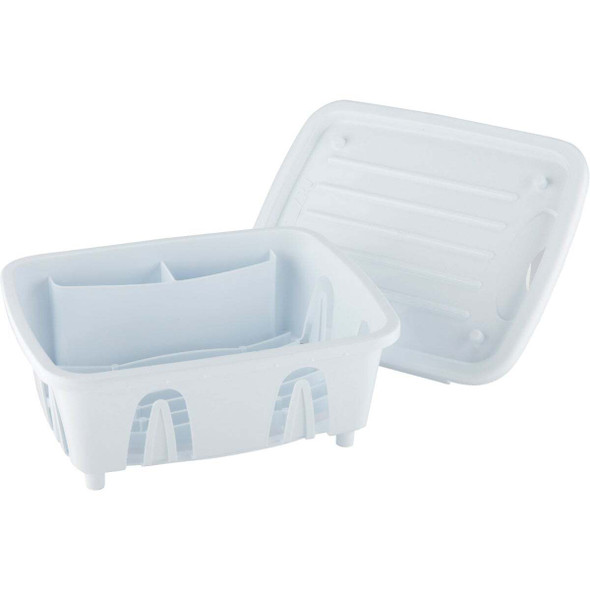 Camco Heavy-Duty Plastic 9.50 In. x 11.69 In. White RV Dish Drainer 43511