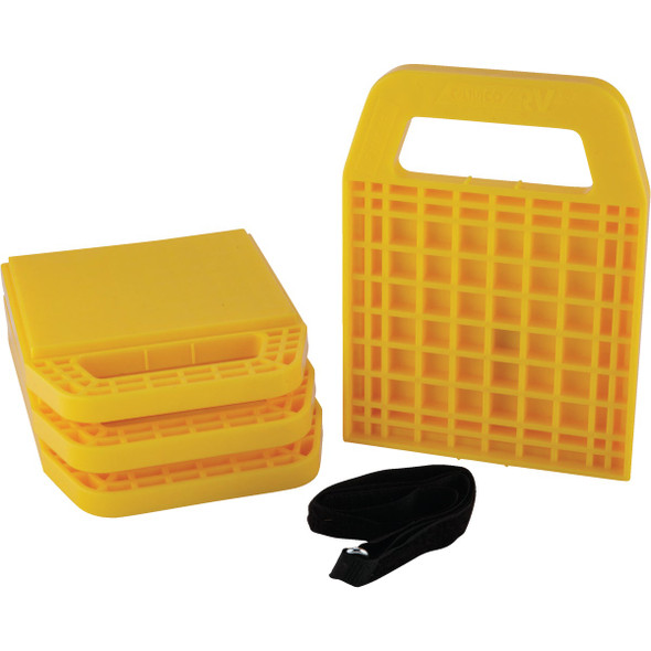 Camco Interlocking w/Built-in Handle RV Stabilizer Jack Pads, (4-Pack) 44595