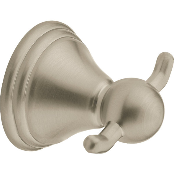 Moen Preston Double Robe Hook, Brushed Nickel DN8403BN