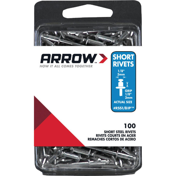 Arrow 1/8 In. x 1/8 In. Steel Rivet (100-Count) RSS1/8IP