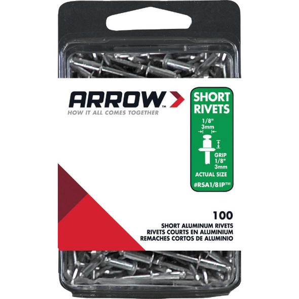 Arrow 1/8 In. x 1/8 In. Aluminum Rivet (100-Count) RSA1/8IP