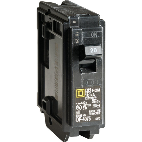 Square D Homeline 20A Single-Pole Standard Trip Circuit Breaker HOM120CP