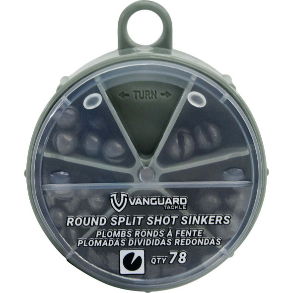 Vanguard 78-Piece Round Split Shot Sinker Kit Assortment VRNDSS-78