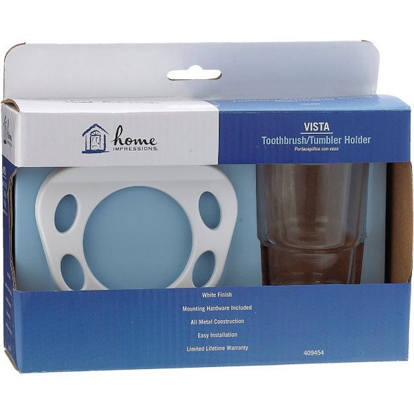 Home Impressions Vista White Toothbrush Holder 409454 409454