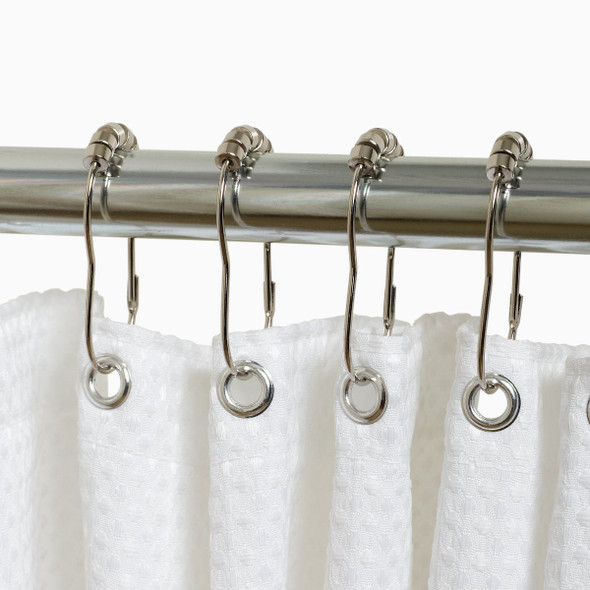 Zenith Zenna Home Chrome Roller Shower Curtain Hook (12 Count)