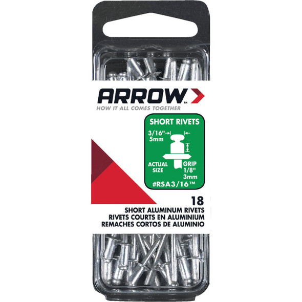Arrow 3/16 In. x 1/8 In. Aluminum Rivet (25-Count) RSA3/16