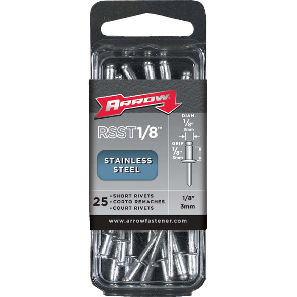 Arrow 1/8 In. x 1/4 In. Stainless Steel Rivet (25-Count) RMST1/8