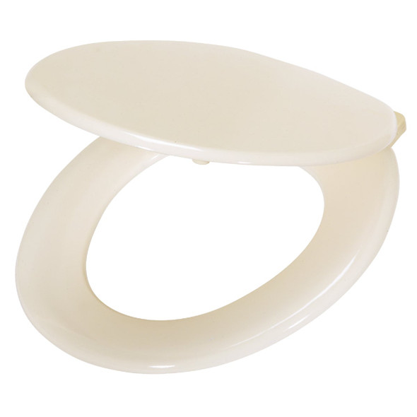 Home Impressions Round Closed Front Bone Wood Toilet Seat Home Impressions Round Closed Front Bone Wood Toilet Seat