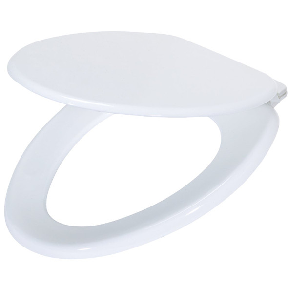 Home Impressions Elongated Closed Front White Wood Toilet Seat WMS-19-R1-W 445423