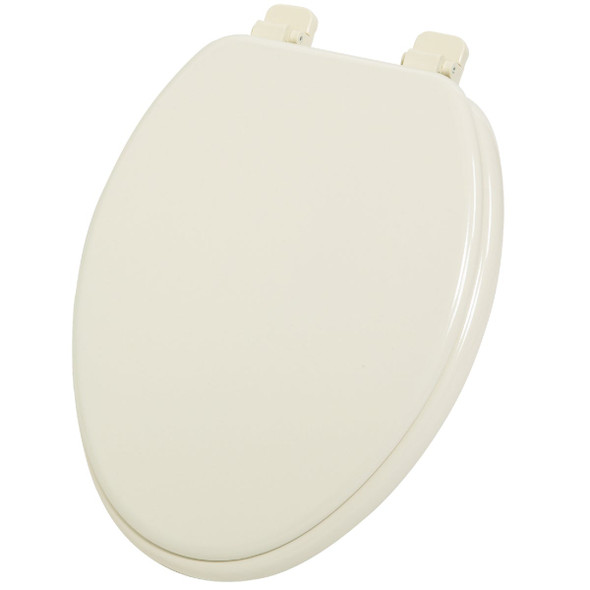 Home Impressions Elongated Closed Front Bone Wood Toilet Seat WMS-19-R1-B