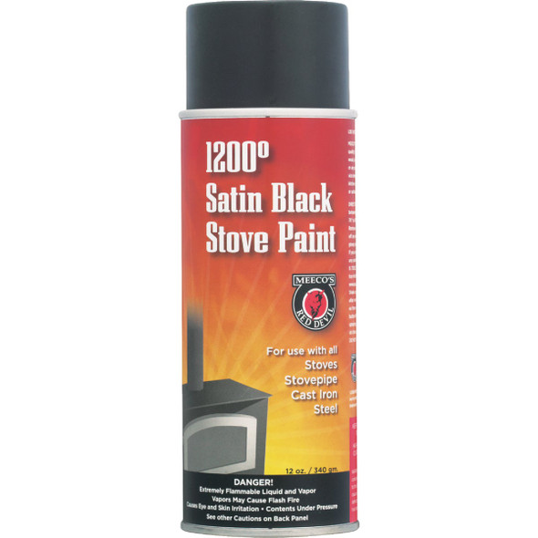 Meeco's Red Devil Black Satin 12 Oz. High Heat Spray Paint Meeco's Red Devil Black Satin 12 Oz. High Heat Spray Paint
