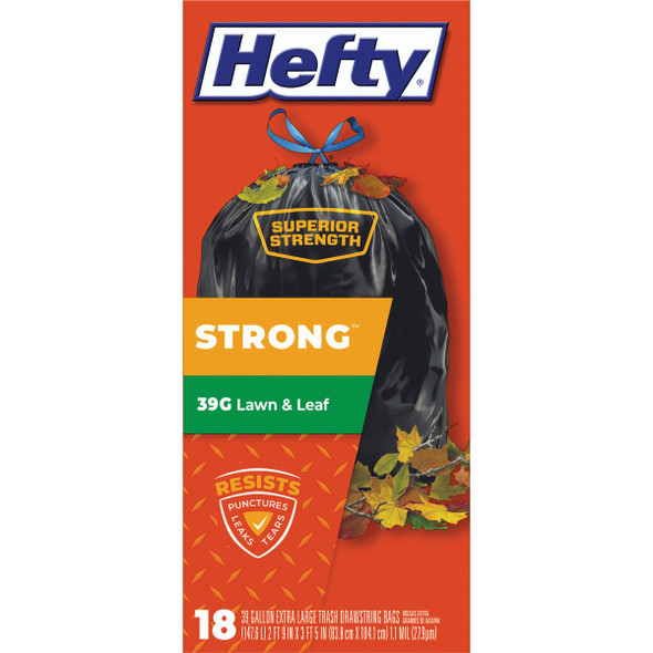 Hefty Strong 39 Gal. Black Lawn & Leaf Bag (18-Count) E86720