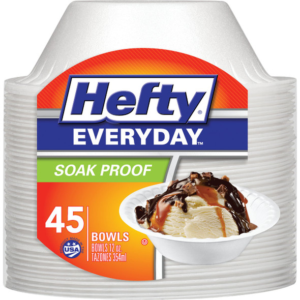 Hefty Everyday 12 Oz. Foam Bowl (45-Count) D25045
