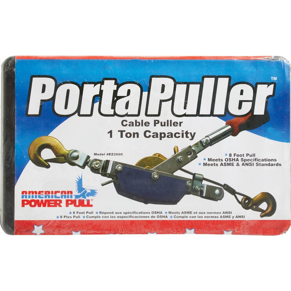 American Power Pull 1-2-Ton to 1-Ton 10 Ft. Cable Puller With Case EZ2000 714495